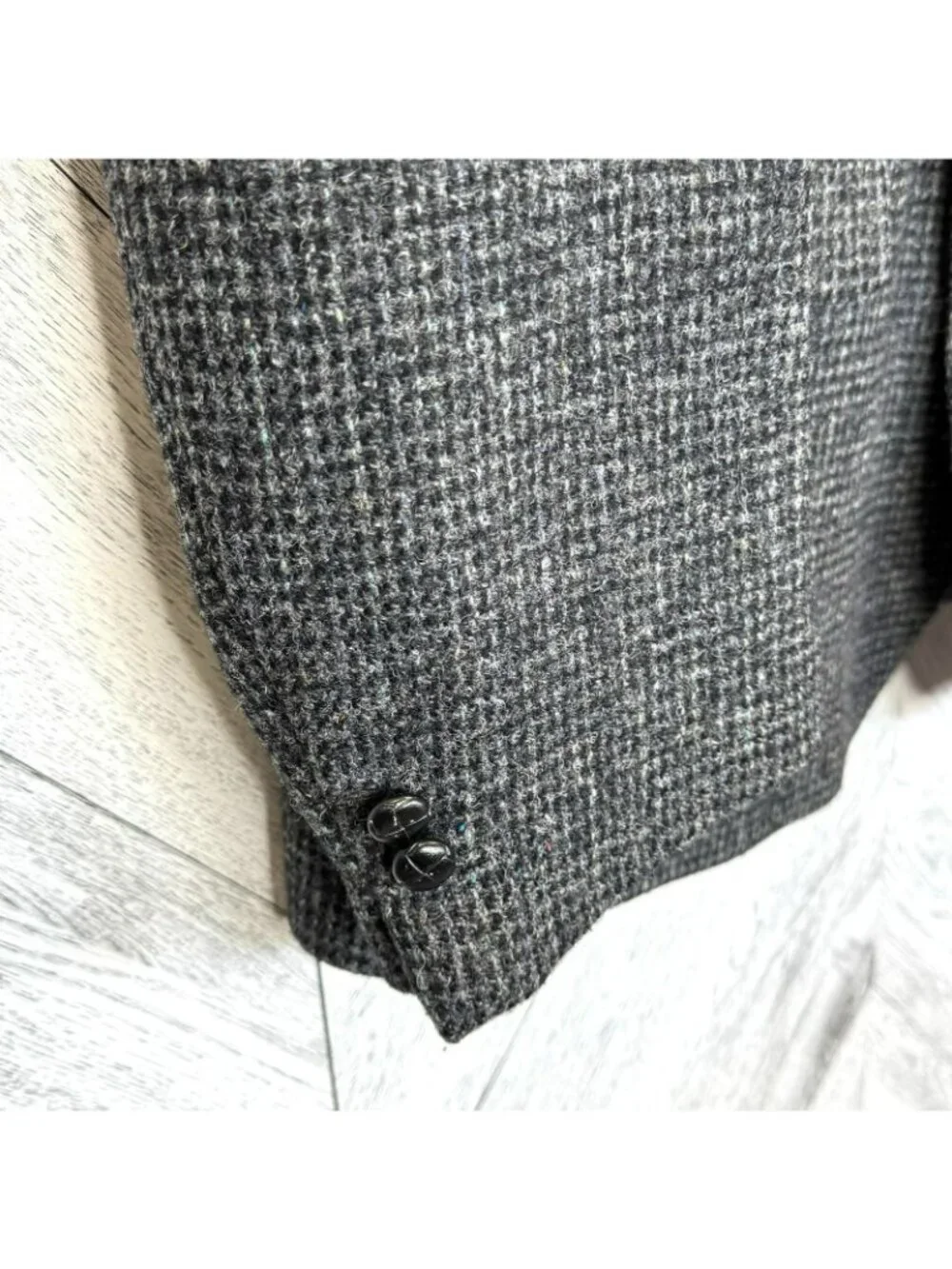Vintage Harris Tweed Blazer Sport Coat Jacket Mens Size 48R Gray Wool - Picture 2 of 10